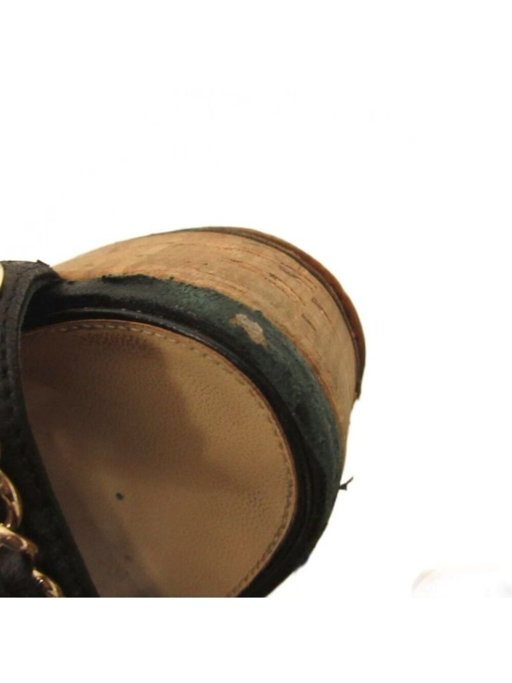 Chanel Quilted Platform Wedge Sole Sandals CC Logo 35c Black - Picture 9 of 9